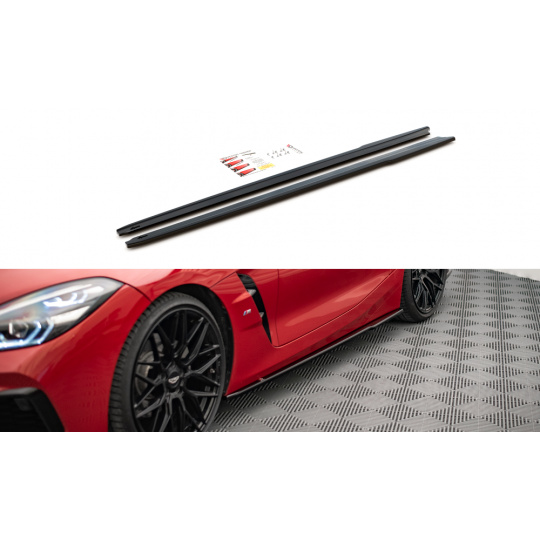 Maxton Design difuzory pod boční prahy pro BMW Z4 G29 /M-Pack, černý lesklý plast ABS