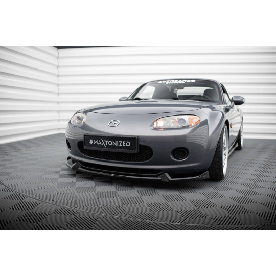 Maxton Design spoiler pod přední nárazník ver.2 pro Mazda Mx-5 Mk3 NC, černý lesklý plast ABS