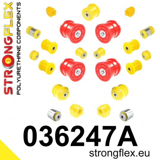 036247A: Strongflex Kompletní sada polyuretanových silentbloků pro zavěšení varianta SPORT 036247A: Strongflex Kompletní sada polyuretanových silentbloků pro zavěšení varianta SPORT