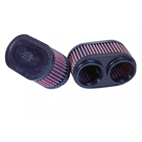 K&N sada univerzálních filtrů se vstupem 60 mm a výškou 76 mm, gumový vrchlík, 2 vzduchové filtry