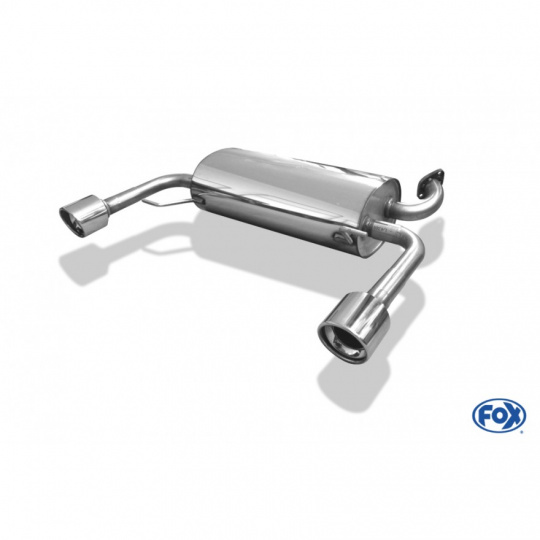 Fox Sportauspuff koncový tlumič výfuku s koncovkou 1x100 Typ 17 na obou stranách pro Suzuki Swift III s motorem 1.6 Fox Sportauspuff koncový tlumič výfuku s koncovkou 1x100 Typ 17 na obou stranách pro Suzuki Swift III s motorem 1.6