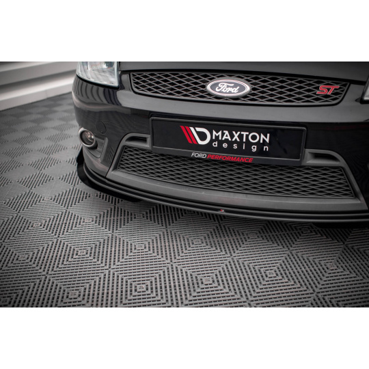 Maxton Design rohové spoilery pod přední nárazník pro Ford Fiesta ST Mk6, černý lesklý plast ABS