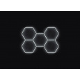 Kompletní LED hexagonové svítidlo bílé 4500 K, rozměr: 5 elementů 238 x 168 cm