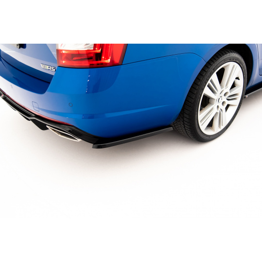 Maxton Design boční difuzory pod zadní nárazník ver.2 pro Škoda Octavia RS Mk3, černý lesklý plast ABS