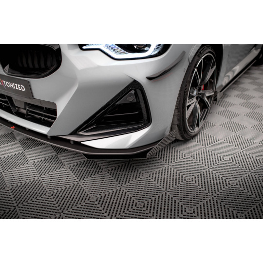 Maxton Design rohové spoilery pod přední nárazník pro BMW řada 2 G42 M240i, G42 M-Pack, černý lesklý plast ABS