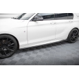 Maxton Design difuzory pod boční prahy v.3 csl look pro BMW řada 1 F20 Facelift, černý lesklý plast ABS, M-Pack/M140i