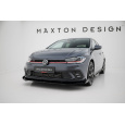 Maxton Design "Street Pro" spoiler pod přední nárazník s křidélky pro Volkswagen Polo GTI Mk6 Facelift, plast ABS bez povrchové úpravy, s černou a červenou linkou
