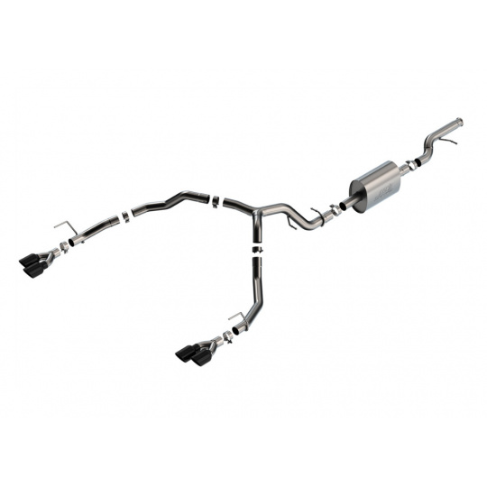 Borla Cat-Back výfukový systém "S-Type" pro Chevrolet Tahoe Premier 5,3L V8 automat, 2WD/4WD, 4.-dveř., r.v. 2021-2024, typ koncovek: černé