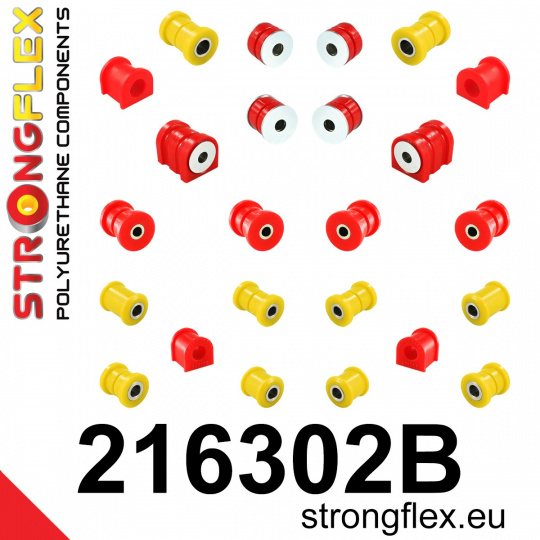 216302B: Strongflex Kompletní sada silentbloků zavěšení 216302B: Strongflex Kompletní sada silentbloků zavěšení