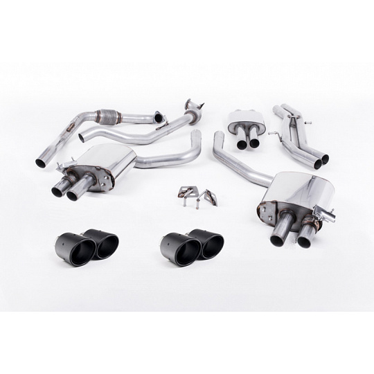 Milltek Sport homologovaný výfuk cat-back s rezonátorem pro Audi S5 3.0 V6 Turbo Sportback B9 (bez Sport Diff) 2017-2024, typ koncovek: JET-100 karbonové