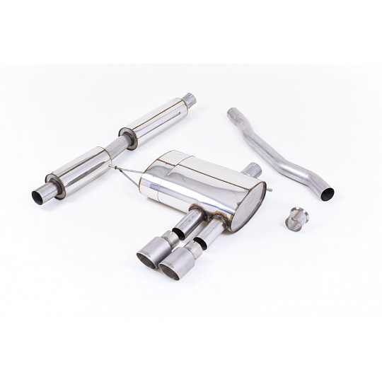 Milltek Sport výfukový systém cat-back s rezonátorem (tišší) pro Mini Mk3 (F56) Mini Cooper S 2.0 Turbo (Rest of World) 2014-2024, černé koncovky