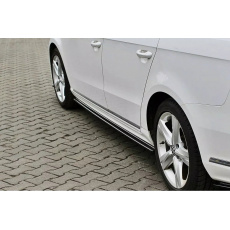 Maxton Design difuzory pod boční prahy pro Volkswagen Passat Mk7 (B7), černý lesklý plast ABS