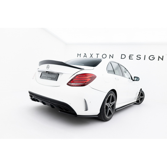Maxton Design boční difuzory pod zadní nárazník pro Mercedes třída C W 205/AMG-Line, černý lesklý plast ABS, Sedan