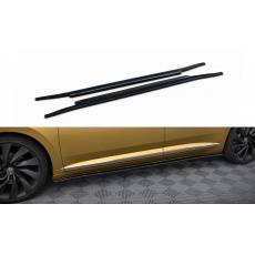 Maxton Design difuzory pod boční prahy pro Volkswagen Arteon, černý lesklý plast ABS