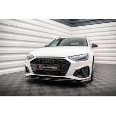 Maxton Design spoiler pod přední nárazník ver.2 pro Audi S4 B9 FL, černý lesklý plast ABS