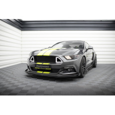 Maxton Design "Street Pro" spoiler pod přední nárazník s křidélky pro Ford Mustang Mk6 GT, plast ABS bez povrchové úpravy, s červenou linkou Maxton Design "Street Pro" spoiler pod přední nárazník s křidélky pro Ford Mustang Mk6 GT, plast ABS bez povrchové úpravy, s červenou linkou