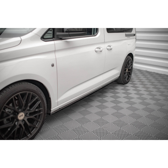 Maxton Design difuzory pod boční prahy pro Volkswagen Caddy Mk5, černý lesklý plast ABS