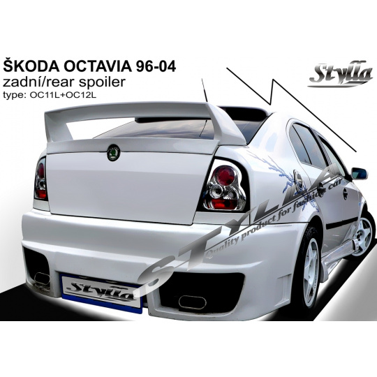 Stylla spoiler zadních dveří Škoda Octavia I htb (1996 - 2004), kompletní WRC křídlo se stabilizační lištou