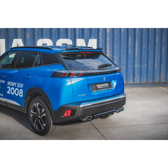 Maxton Design středový spoiler pod zadní nárazník s žebrováním pro Peugeot 2008 Mk2, černý lesklý plast ABS Maxton Design středový spoiler pod zadní nárazník s žebrováním pro Peugeot 2008 Mk2, černý lesklý plast ABS