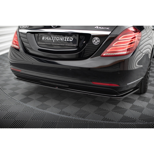 Maxton Design středový spoiler pod zadní nárazník ver.2 pro Mercedes třída S W222 Standard, černý lesklý plast ABS