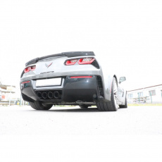 Fox Sportauspuff koncový tlumič výfuku s vývodem uprostřed s koncovkou 4x100 Typ 25 uprostřed (černé) pro Corvette Z06 s motorem 6.2