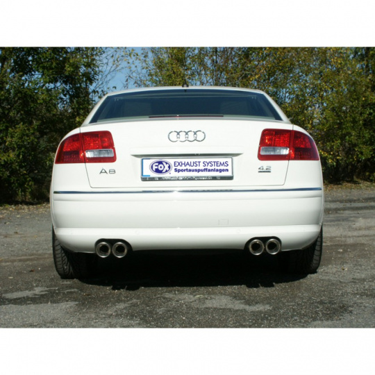 Fox Sportauspuff koncový díl výfuku s koncovkou 2x80 Typ 17 na obou stranách pro Audi A8 4E s motorem 3.7, 4.2