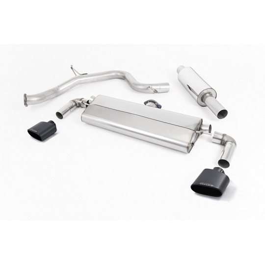 Milltek Sport homologovaný výfuk cat-back s rezonátorem pro Seat Leon Cupra 290 3/5-dvéř. Hatch (s GPF/OPF) 2019-2020, Černé oválné koncovky