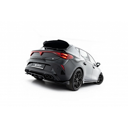 Maxton Design spoiler pod zadní nárazník s žebrováním v.1 pro Cupra Leon Mk1 Facelift, černý lesklý plast ABS