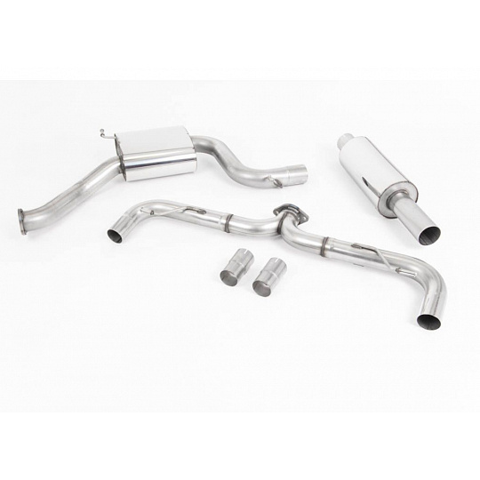 Milltek Sport výfukový systém cat-back Road+ s rezonátorem pro Volkswagen Golf MK7.5 GTi (s Performance Pack, bez OPF/GPF) 2017-2018, typ koncovek: GT-100 leštěné