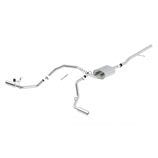 Borla Cat-Back výfukový systém "Touring" s koncovkami z boku pro Chevrolet Silverado 1500 5,3l EC/SB 78,7", CC/SHB 69,3", WB 143,5", r.v. 2014-2018, vč. Silverado 1500 LD (2019), typ koncovek: chromové