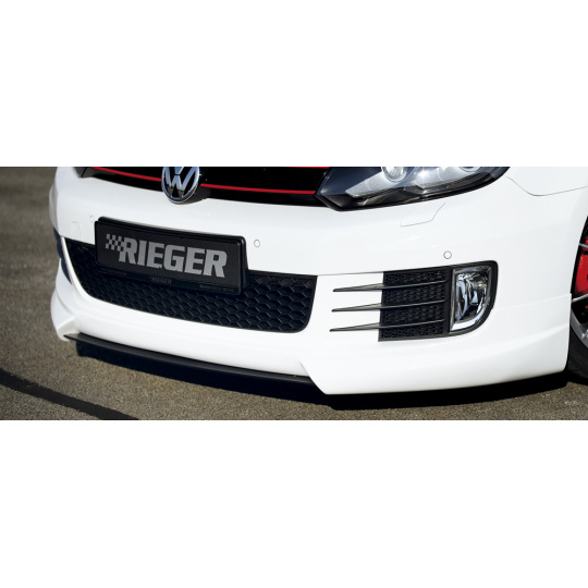 Rieger lipa pod přední nárazník Rieger pro Volkswagen Golf 6 GTD, GTI 3-dvéř., 5-dvéř., kabriolet, plast ABS s povrchovou úpravou Carbon-Look