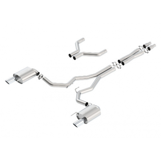 Borla Cat-Back výfukový systém "S-Type" pro Ford Mustang GT 5,0l RWD, 2-dvéř. mimo Convertible, r.v. od 15-17, typ koncovek: chromové