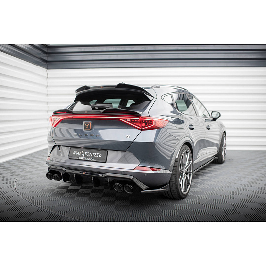 Maxton Design difuzor zadního nárazníku pro Cupra Formentor VZ Mk1, Mk1 Facelift, černý lesklý plast ABS, pasuje pouze na verze o výkonu 245 a 310 HP