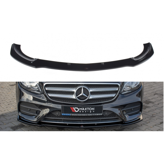 Maxton Design spoiler pod přední nárazník pro Mercedes třída E W213/Sedan/AMG-Line, černý lesklý plast ABS