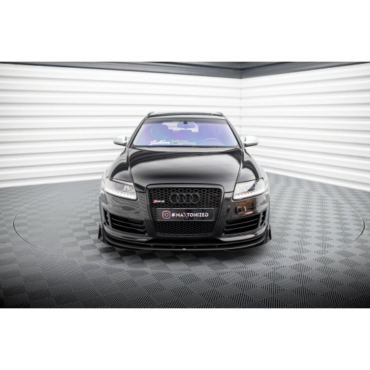 Maxton Design "Street Pro" spoiler pod přední nárazník s křidélky pro Audi RS6 C6, plast ABS bez povrchové úpravy, s červenou linkou