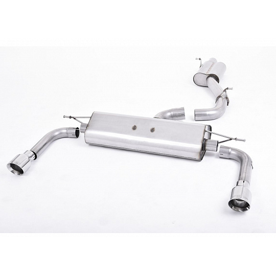 Milltek Sport výfukový systém cat-back s rezonátorem (tišší) pro Audi A3 2.0 TFSI quattro Sedan 8V (pouze US) 2014-2020, typ koncovek: GT-100 leštěné