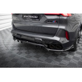 Maxton Design středový spoiler pod zadní nárazník s žebrováním pro BMW X5 M F95 Facelift, černý lesklý plast ABS