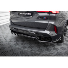Maxton Design středový spoiler pod zadní nárazník s žebrováním pro BMW X5 M F95 Facelift, černý lesklý plast ABS