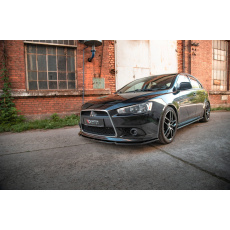 Maxton Design spoiler pod přední nárazník pro Mitsubishi Lancer Mk8, černý lesklý plast ABS