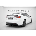 Maxton Design spoiler pod zadní nárazník s žebrováním v.1 pro Tesla Model 3 Mk1 Project Highland Facelift, černý lesklý plast ABS, Performance