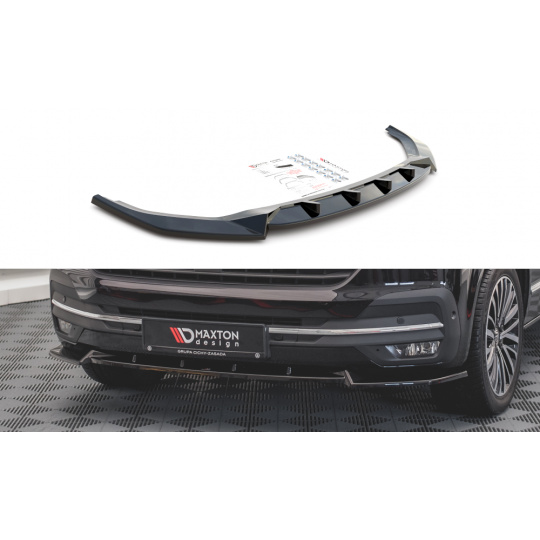 Maxton Design spoiler pod přední nárazník pro Volkswagen T6, černý lesklý plast ABS