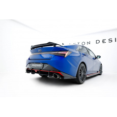 Maxton Design "Street Pro" difuzor zadního nárazníku pro Hyundai Elantra N Mk7, plast ABS bez povrchové úpravy, s červenou linkou Maxton Design "Street Pro" difuzor zadního nárazníku pro Hyundai Elantra N Mk7, plast ABS bez povrchové úpravy, s červenou linkou