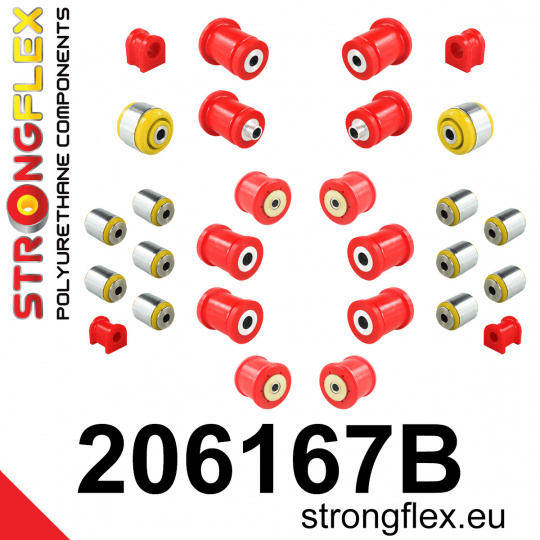 206167B: Strongflex Kompletní sada polyuretanových silentbloků pro zavěšení