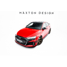 Maxton Design "Street Pro" spoiler pod přední nárazník s křidélky pro Audi RS3 8Y Facelift, plast ABS bez povrchové úpravy, Sedan, s červenou linkou