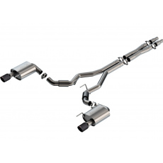 Borla Cat-Back výfukový systém "S-Type" pro Ford Mustang GT 5.0L V8 automat/manual, RWD, 2-dveř., bez aktivního výfuk. ventilu, r.v. 2024, typ koncovek: karbonové