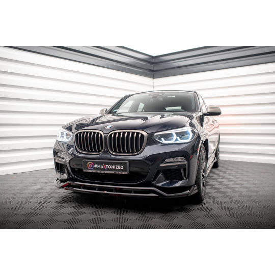 Maxton Design spoiler pod přední nárazník ver.2 pro BMW X4 G02, černý lesklý plast ABS, M-Pack