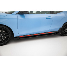 Maxton Design "Street Pro" difuzory pod boční prahy s křidélky pro Hyundai Veloster N Mk2, černý lesklý plast ABS