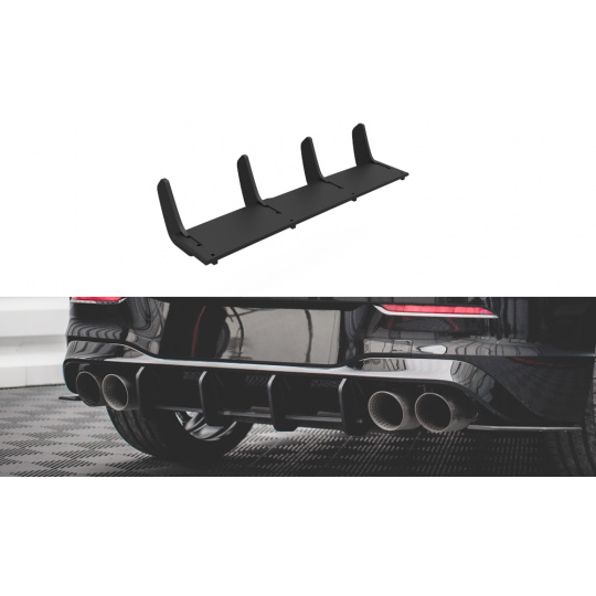 Maxton Design "Street Pro" difuzor zadního nárazníku pro Volkswagen Golf R Mk8, plast ABS bez povrchové úpravy, s černou a červenou linkou