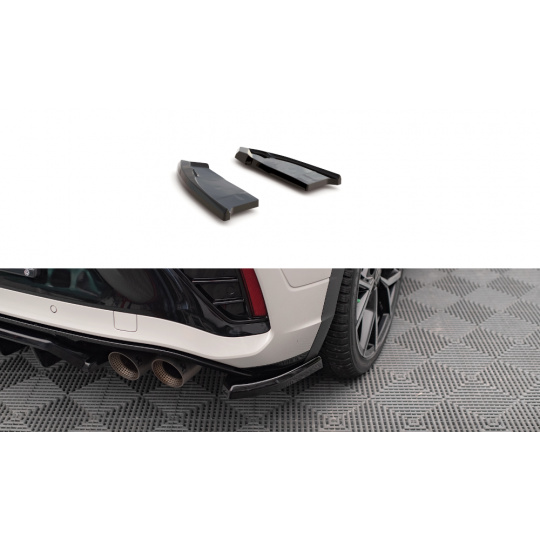 Maxton Design boční difuzory pod zadní nárazník pro Volkswagen T-roc R Mk1, černý lesklý plast ABS