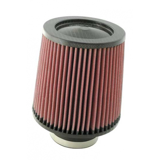 K&N univerzální kulatý zkosený filtr se vstupem 76 mm a výškou 152 mm, karbonový vrchlík